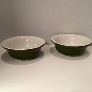 Vintage Hall Pottery Green Restaurant Ware Bowls (2) #391